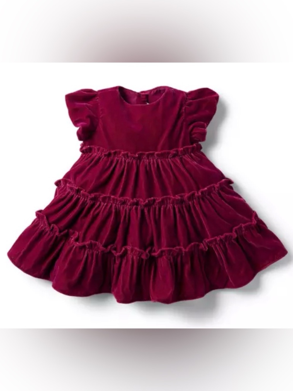 Janie and Jack ruffled purple velvet dress